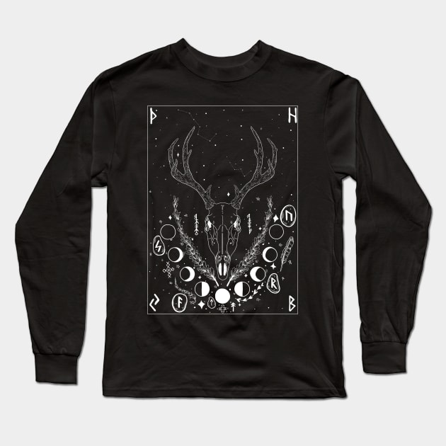 Nordic Deer Long Sleeve T-Shirt by ValhallaDesigns